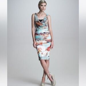 Jean Paul Gaultier Soleil Floral Ruched Dress, Multicolor, Size XXL, EUC